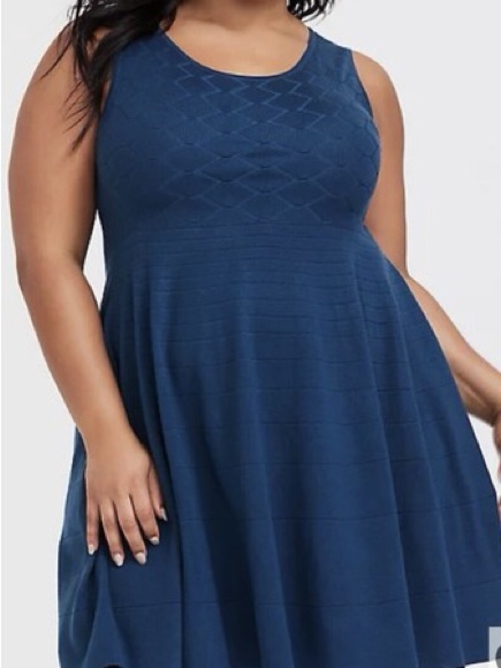 torrid Sleeveless Textured Midi Dress in Navy